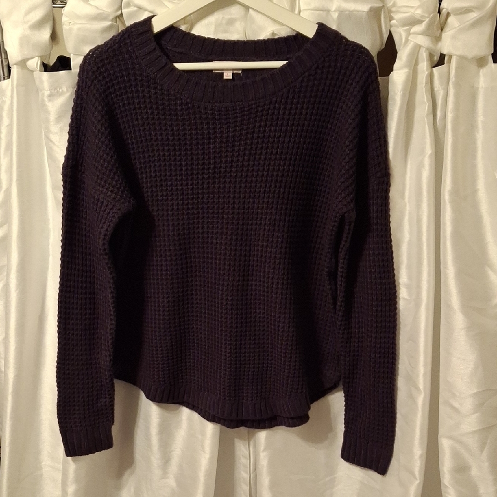 SO Women's Dark Purple Crew Neck Sweater Lg